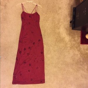 Red Dress With Floral Design